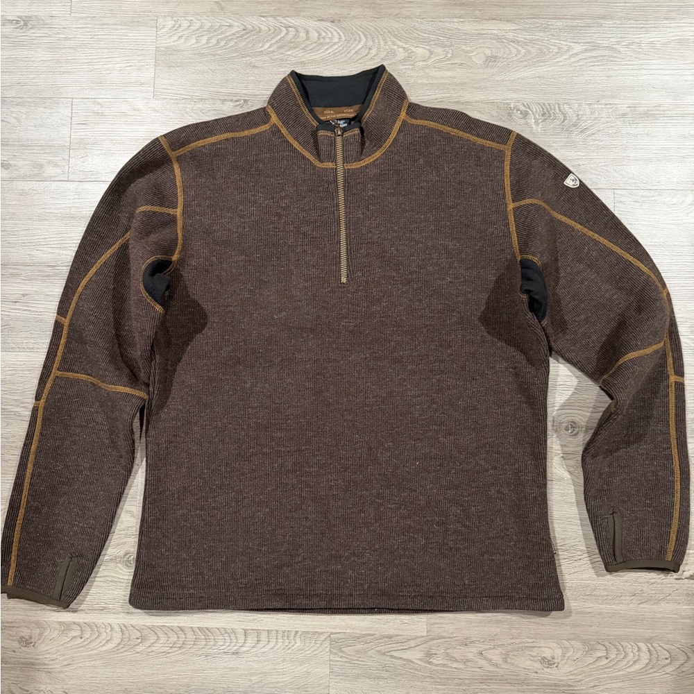 Kuhl Men's Brown Half-Zip Sweater ThermoKore